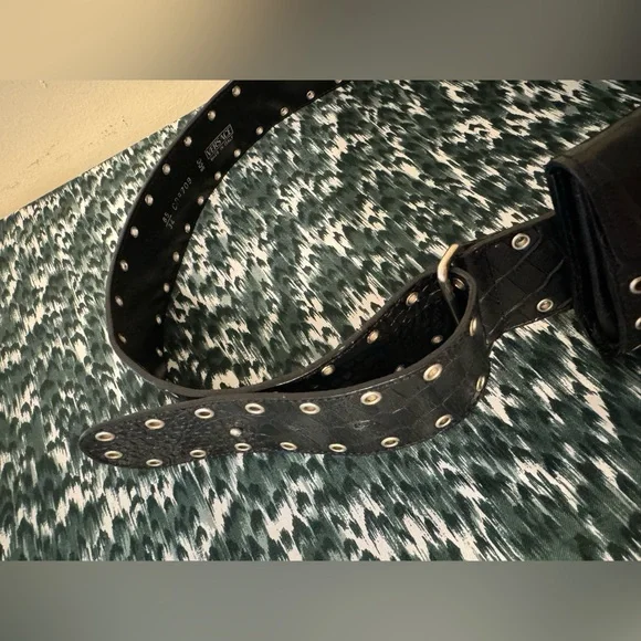 Very Rare Versace Crocodile Riveted Medusa Head Belt Bag